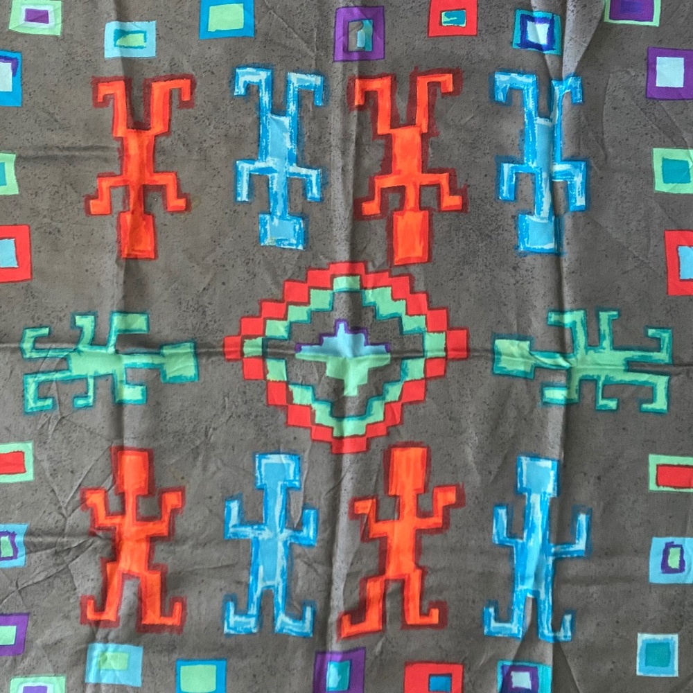Vintage Liberty of London Silk Scarf - Geometric Tribal Print- with OG packaging